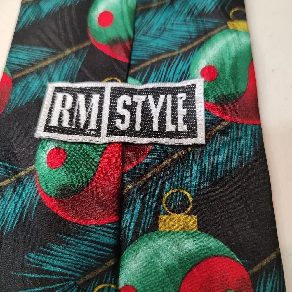 Ralph Martin Zen Ying Yang‎ Christmas Ornament Neck Tie Red Green 1996